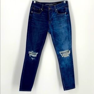 American Eagle Tom girl skinny distressed button fly Jeans
